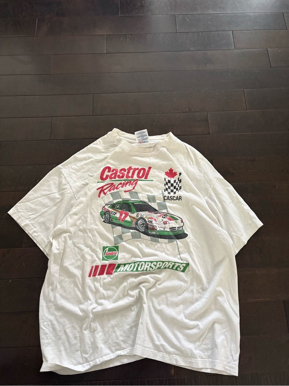 Hanes White Castrol Racing Graphic Tee